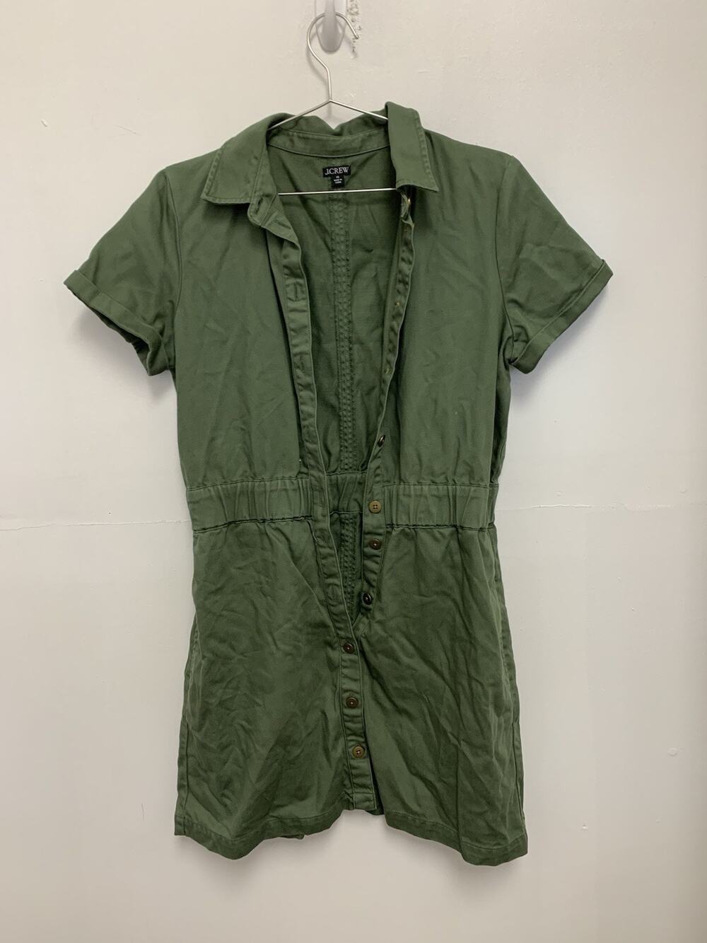 J.crew Button-front chino dress Green Size 10
